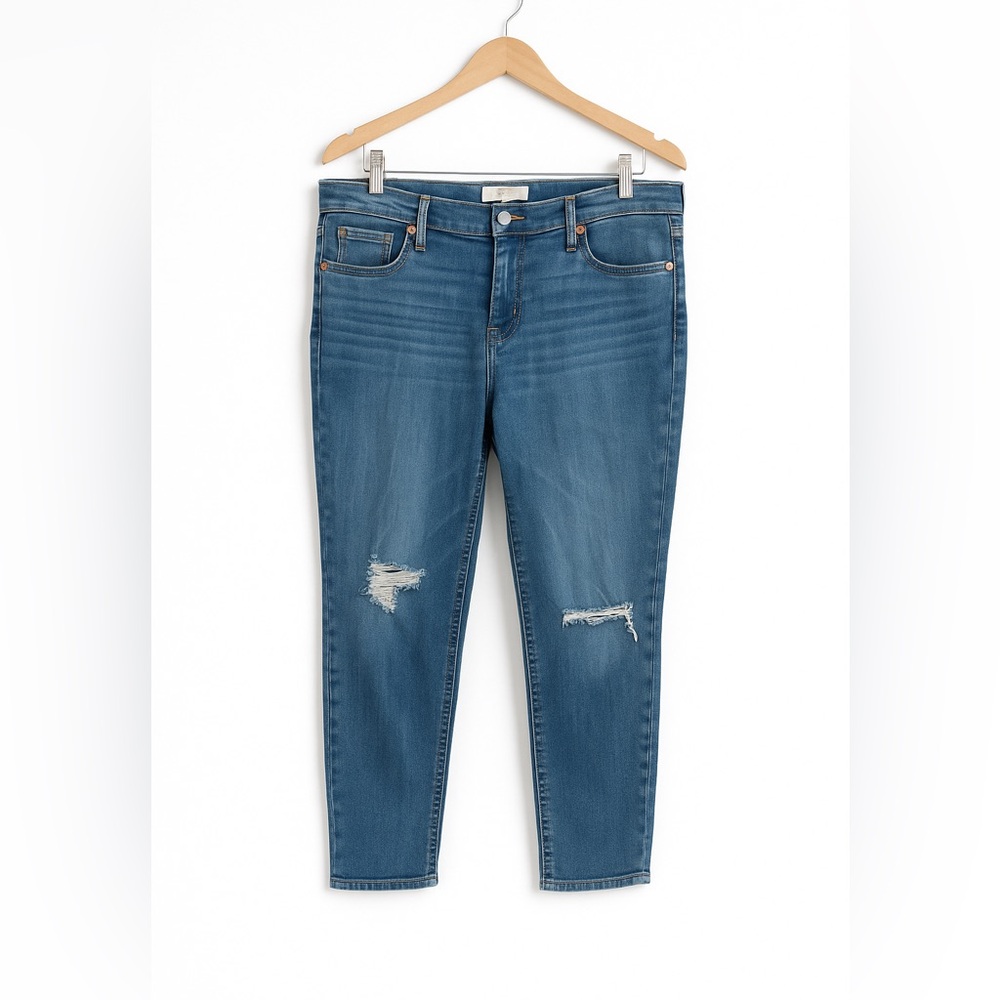 Madewell High Rise Skinny Jeans Distressed Blue Women’s Size 31 (Style #KT517)